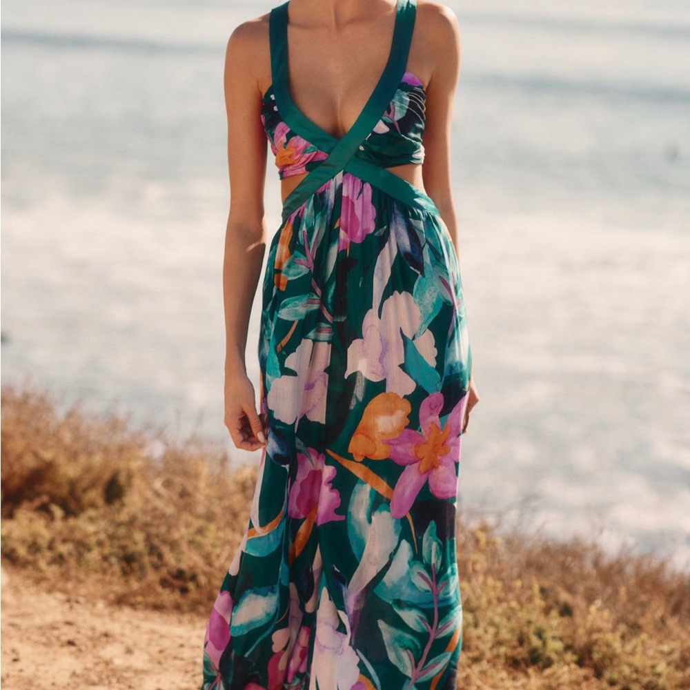 Floral Maxi Romper - Multicolor